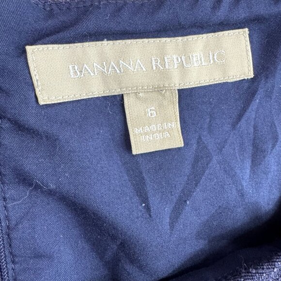 Banana Republic Empire‎ Waist Blue Sleeveless Peplum Top Womens 6 Zip Back Shirt - Picture 4 of 7